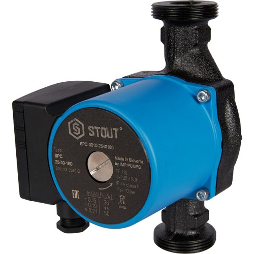 Циркуляционный насос Stout SPC-0010 25/40-180 мм, до 58 л./мин.
