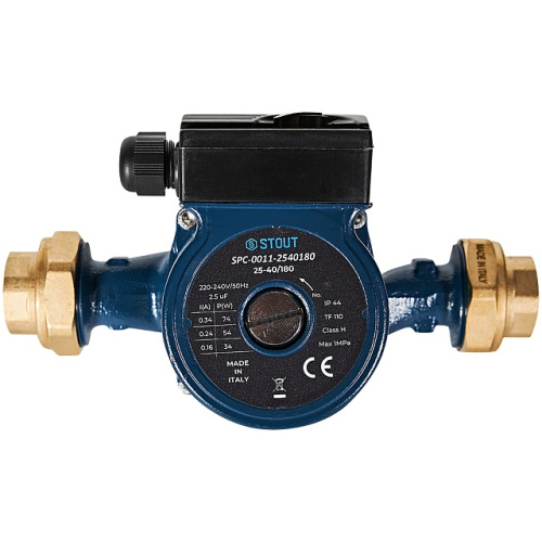 Циркуляционный насос Stout SPC-0011 25/40-180 мм, до 63 л./мин. с латунными гайками