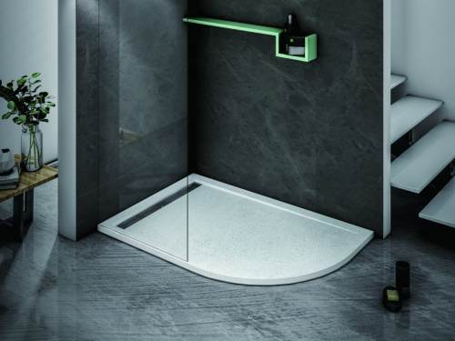 Душевой поддон 120x90 Cezares TRAY-AS-RH-120/90-550-30-W-R правый, асимметричный, литой мрамор