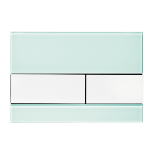 Смывная клавиша TECE square 9240803  стекло зеленое, клавиши белые