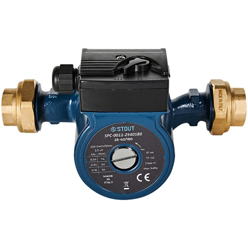 Циркуляционный насос Stout SPC-0011 25/40-180 мм, до 63 л./мин. с латунными гайками
