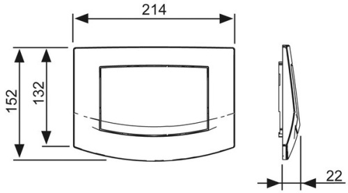 Смывная клавиша одинарная TECE ambia хром матовый 9240125