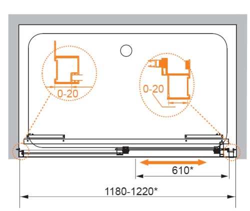 Душевая дверь в нишу Cezares LUX-SOFT-W-BF-1-120-C-Cr-IV
