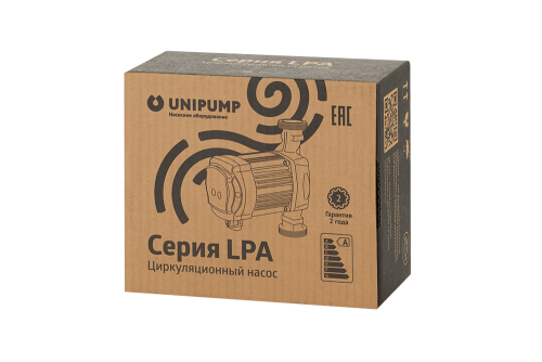 Энергоэффективный циркуляционный насос Unipump LPA 25-60 B латунь, 180 мм, до 60 л./мин.