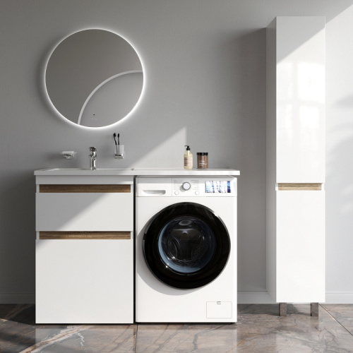 Раковина над стиральной машиной 120 Am.Pm X-Joy M85AWPL1201WG левая, белый, литой мрамор