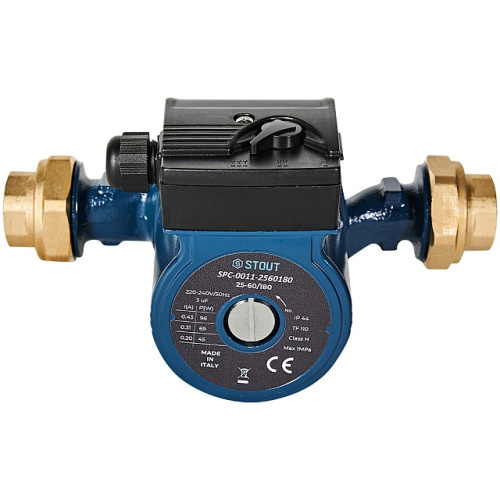 Циркуляционный насос Stout SPC-0011 25/60-180 мм, до 66 л./мин. с латунными гайками
