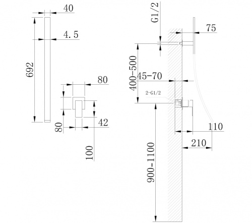 Смеситель для раковины ABBER Daheim AF8209 скрытого монтажа хром