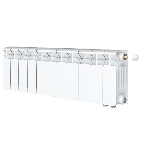 Биметаллический радиатор Rifar Base 200 Ventil VR - 11 секций, нижнее справа, белый