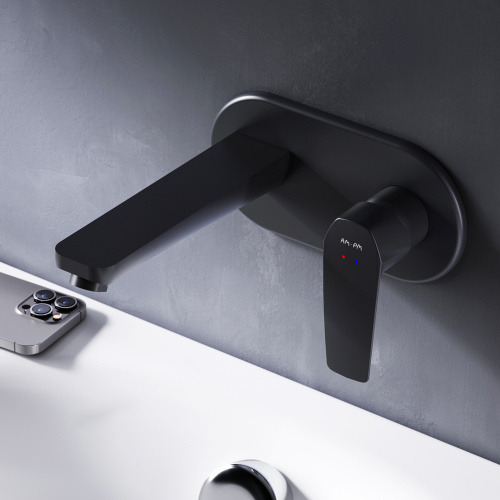 Смеситель для раковины Am.Pm Gem F90A72222 встраиваемый, излив 187 мм, черный