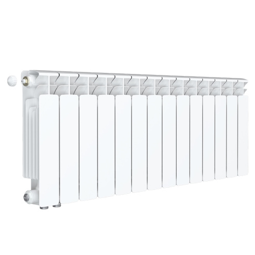 Биметаллический радиатор Rifar Base 350 Ventil VL - 14 секций, нижнее слева, белый