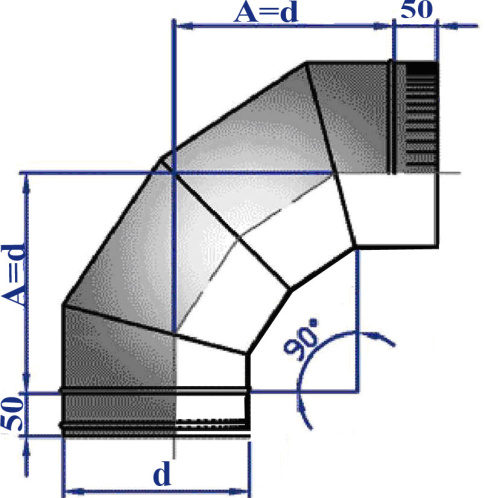 Отвод 90° D=150(0.5) нерж.430