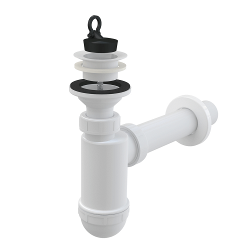 Сифон Alcaplast Ø40 для раковины, с пластмассовой peшeткой Ø63 A42
