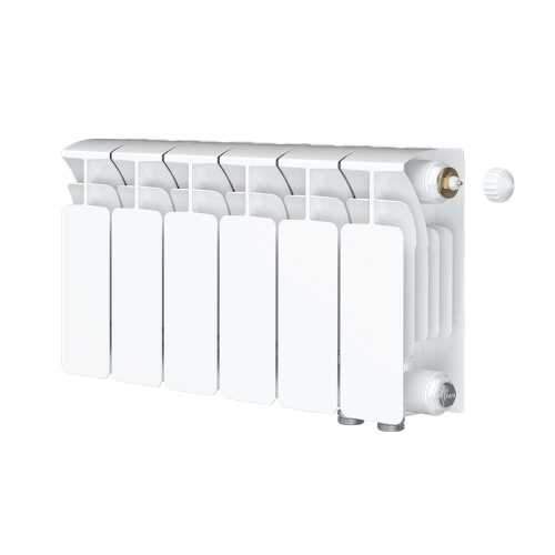 Биметаллический радиатор Rifar Base 200 Ventil VR - 6 секций, нижнее справа, белый