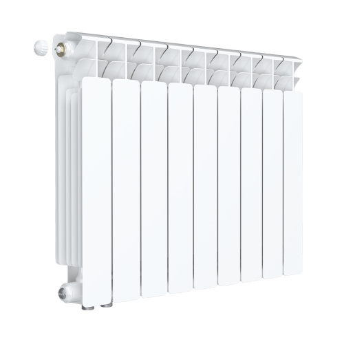 Биметаллический радиатор Rifar Base 500 Ventil VL - 9 секций, нижнее слева, белый