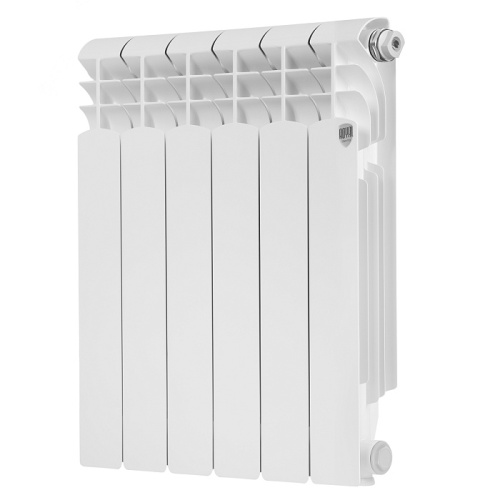 Алюминиевый радиатор Royal Thermo MONOBLOCK A 500 - 6 секций, боковое, белый