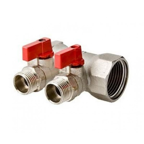 Коллектор 2 выхода Valtec 3/4"x1/2"Н с кранами VTc.580.N.0502