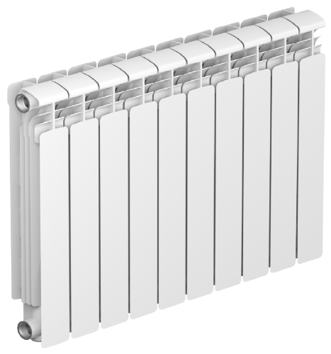 Алюминиевый радиатор RIFAR Alum 500 - 10 секций, боковое, белый