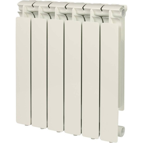 Алюминиевый радиатор STOUT Bravo 500 - 6 секций, боковое, белый RAL 9010