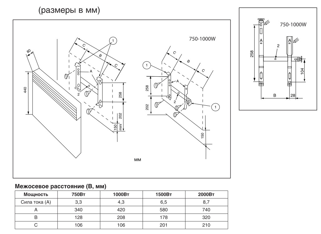 Электрическая схема конвектора