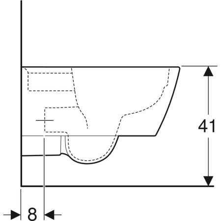 Подвесной унитаз Geberit iCon Square, закрытая форма, Rimfree 201950000