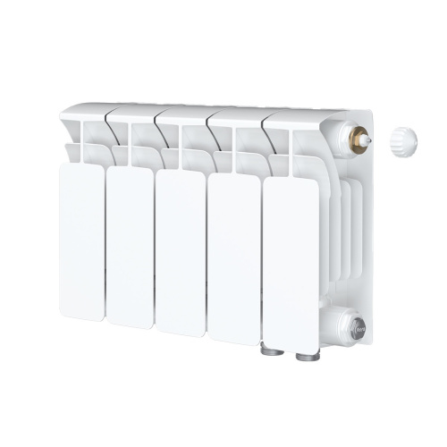 Биметаллический радиатор Rifar Base 200 Ventil VR - 5 секций, нижнее справа, белый