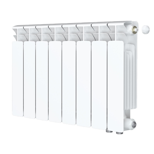 Биметаллический радиатор Rifar Base 350 Ventil VR - 8 секций, нижнее справа, белый