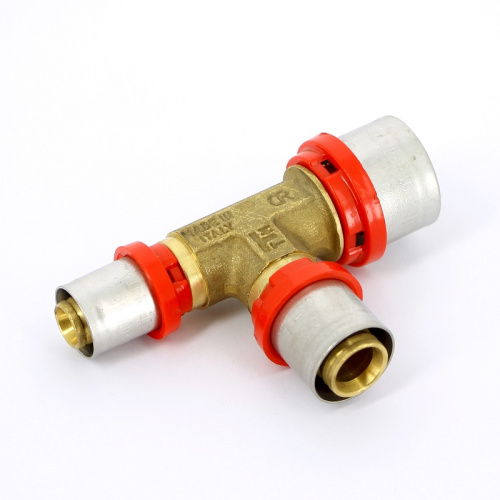 Тройник пресс Tiemme 20x16x16 металлопластик 1650019