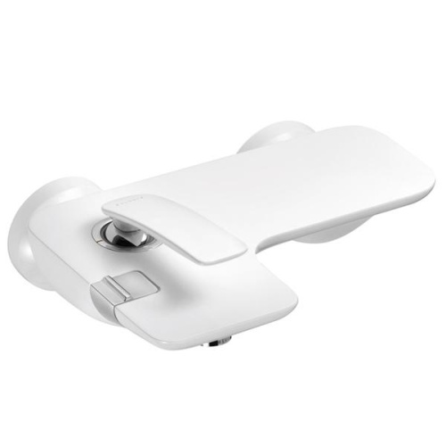 Смеситель для ванны Kludi Balance 524459175 белый/хром, литой рычаг, с ограничителем горячей воды