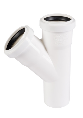 Тройник 50x45° белый, косой, PP HTEA Ostendorf внутренняя канализация