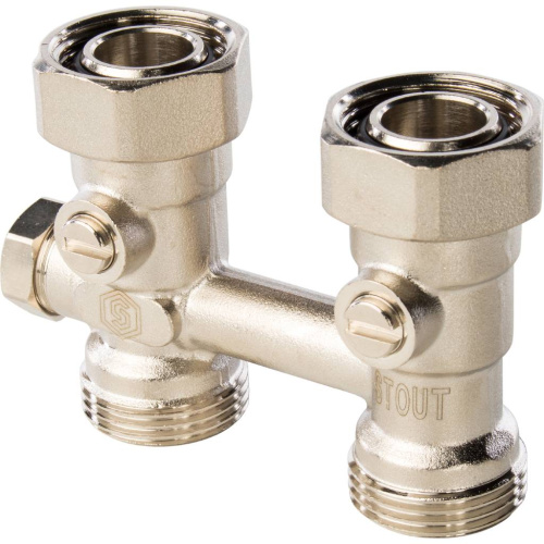 Узел подключения радиатора, 3/4"EK прямой с байпасом Stout SVH-0001-000020