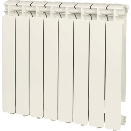 Алюминиевый радиатор STOUT Bravo 500 - 8 секций, боковое, белый RAL 9010