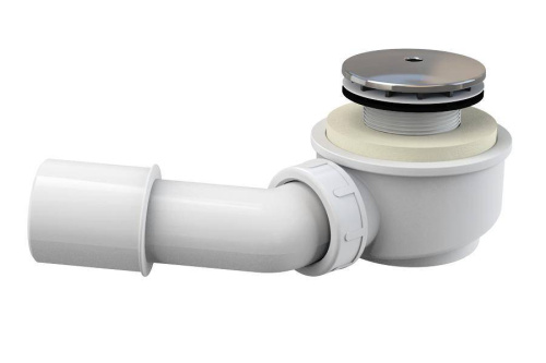 Выпускной комплект Alcaplast d 50 мм, для душевого поддона, заниженный, хромированный пластик A471CRPR.50