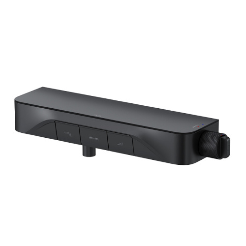 Смеситель для ванны AM.PM Func F8F10522 кнопочный с полкой, изливом, черный