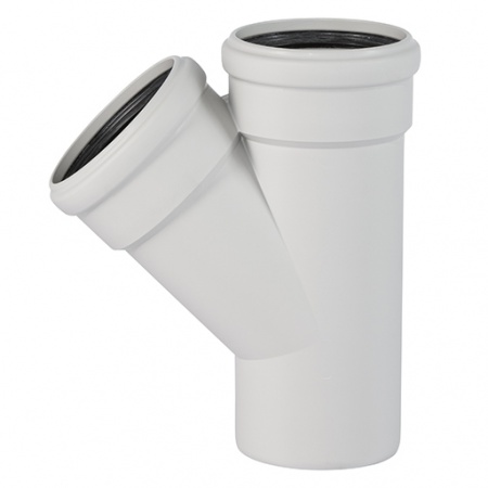 Тройник 110x45° косой, SKEA Ostendorf Skolan Safe бесшумная канализация