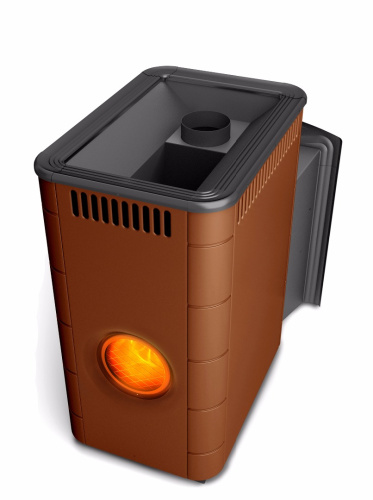 Банная печь Аврора Inox Витра Иллюминатор терракота Термофор