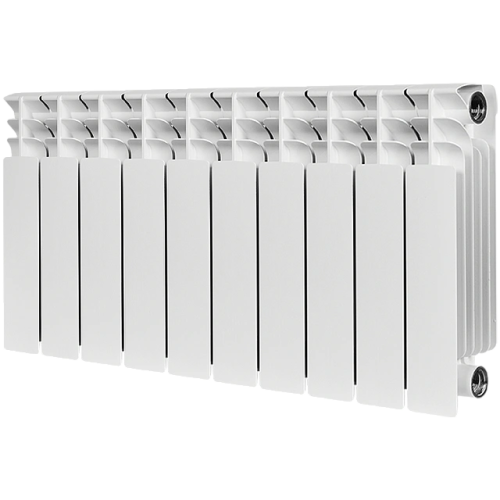 Биметаллический радиатор STOUT TITAN 350 - 10 секций, боковое, белый RAL 9016