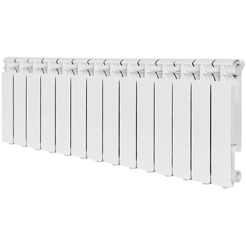 Алюминиевый радиатор STOUT Bravo 350 - 14 секций, боковое, белый RAL 9010