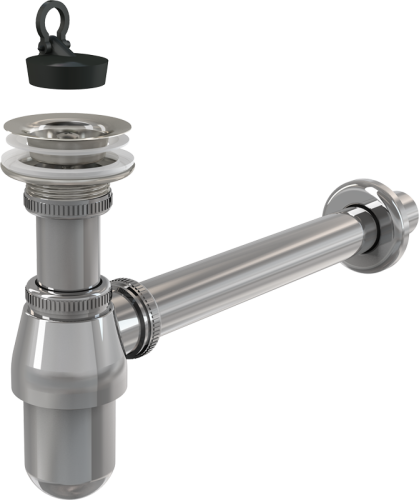 Сифон Alcaplast d 32 мм, для раковины, с водосливом 5/4", цельнометаллический A437