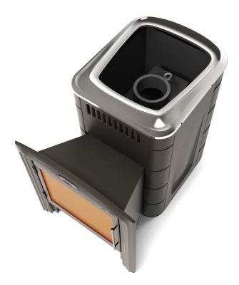 Банная печь Каронада Мини Heavy Metal Витра антрацит