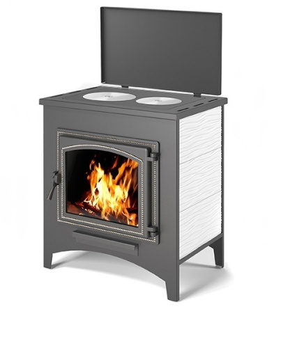 Печь-Камин ВЕЗУВИЙ ПК-04 (240) с плитой (бежевый)