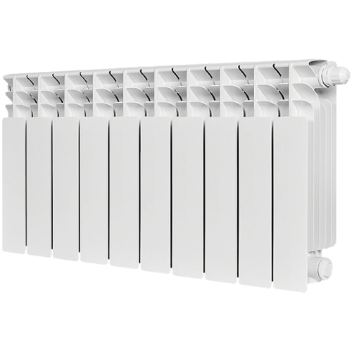 Биметаллический радиатор STOUT TITAN VENTIL 350 - 10 секций, нижнее справа, белый RAL 9016