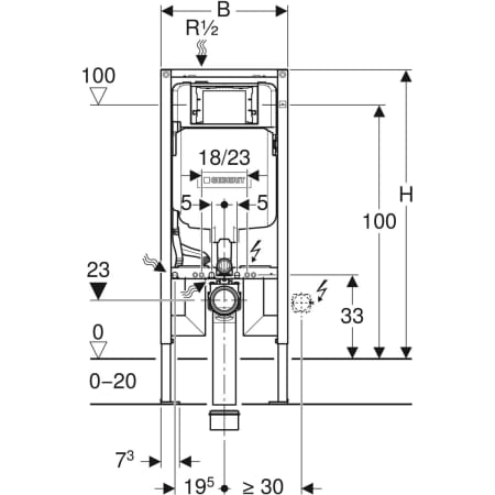 Инсталляция Geberit Duofix для подвесного унитаза, 114 см, со смывным бачком скрытого монтажа Sigma 8 см 111.796.00.1