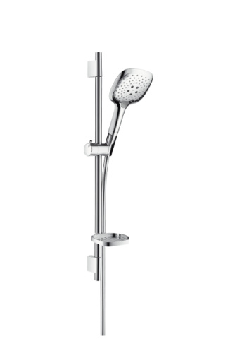 Душевой набор Hansgrohe Raindance Select E 150 3jet штанг 65см, с мыльницей, хром/белый 27856400