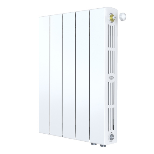 Биметаллический радиатор Rifar SUPReMO 500 Ventil VR - 5 секций, нижнее справа, белый