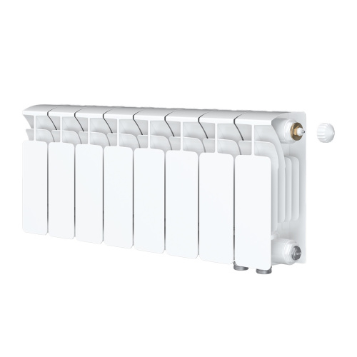 Биметаллический радиатор Rifar Base 200 Ventil VR - 8 секций, нижнее справа, белый