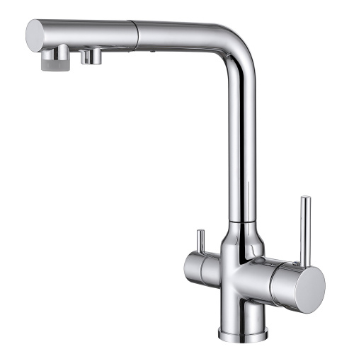 Смеситель для кухни ABBER Emotion AF8814 с подключением фильтра и выдвижной лейкой, хром
