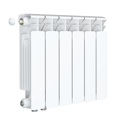 Биметаллический радиатор Rifar Base 350 Ventil VL - 6 секций, нижнее слева, белый