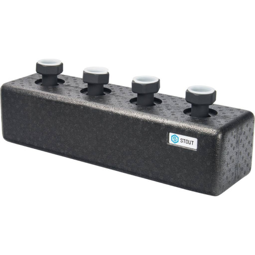 Стальной распределительный коллектор Stout 2 отопительных контура, в теплоизоляции DN 25 SDG-0016-004002