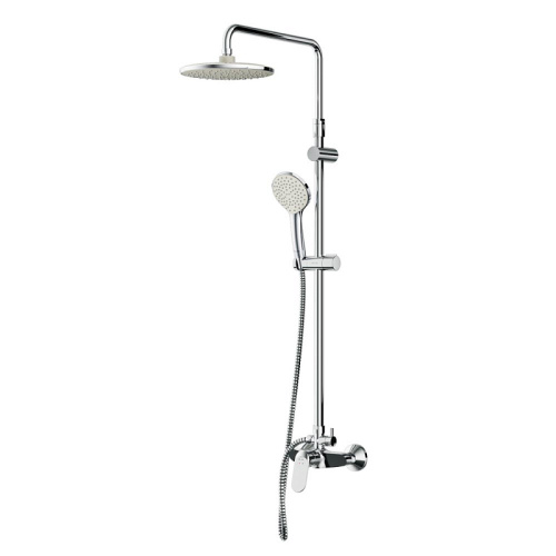 Душевая система Am.Pm Sunny F0785C800 хром: смеситель, стойка с верхним душем, ручной душ