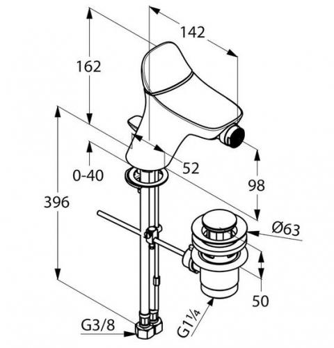Смеситель для биде Kludi Ambienta 532160575 Хром, донный клапан